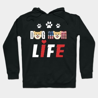 Shiba Inu Mom Life Patriotic America 4Th Of July Hoodie